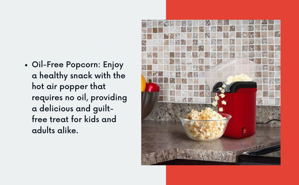 Mini Electric Popcorn Maker Machine Snack Maker Hot Air Popcorn with Measuring Cup